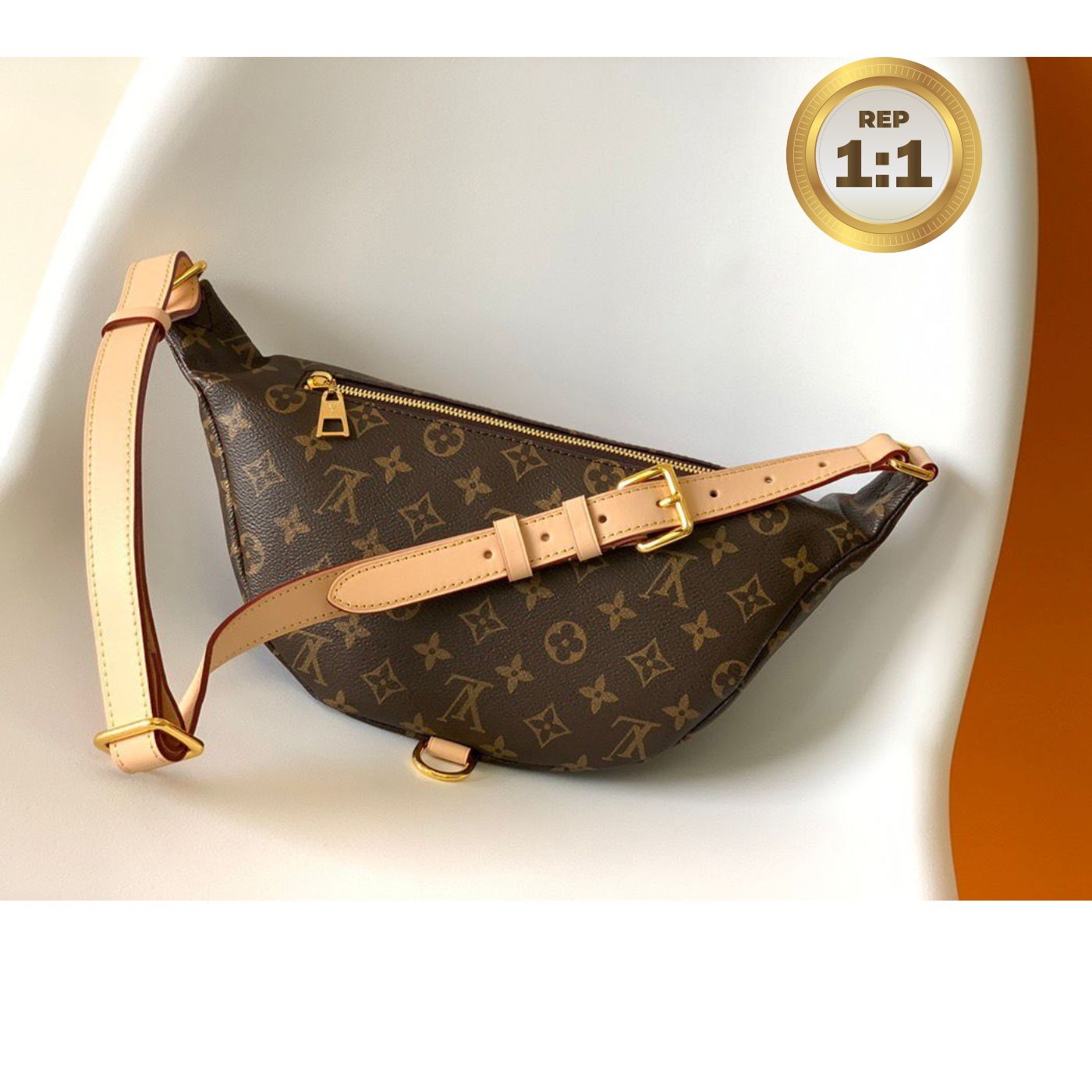 [REP 1:1] Louis Vuitton Bumbag Monogram Canvas Brown For Women 14.5in/37cm